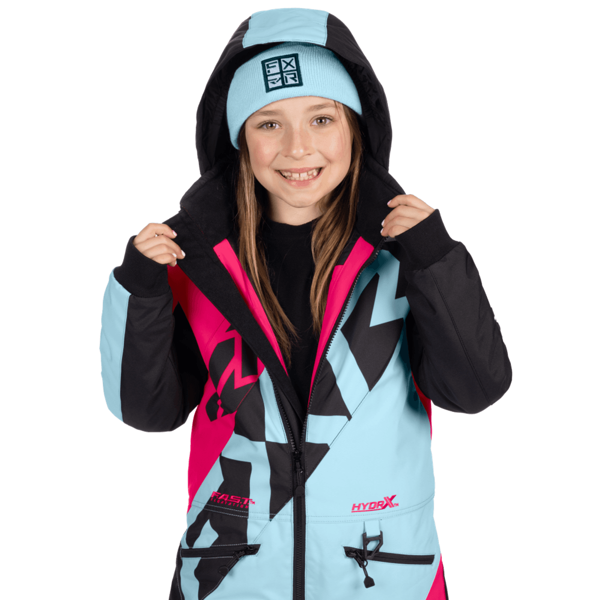 FXR Ch Cold Cross CX Monosuit 26, maui blue/razz