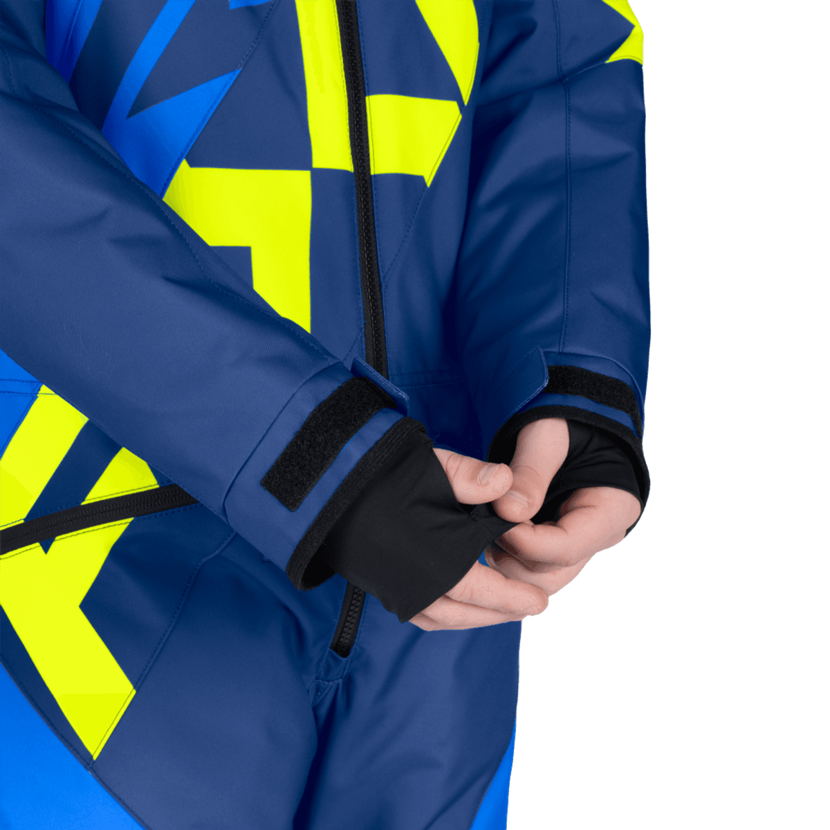 FXR Yth Cold Cross CX Monosuit 26, blue/dark blue/hivis