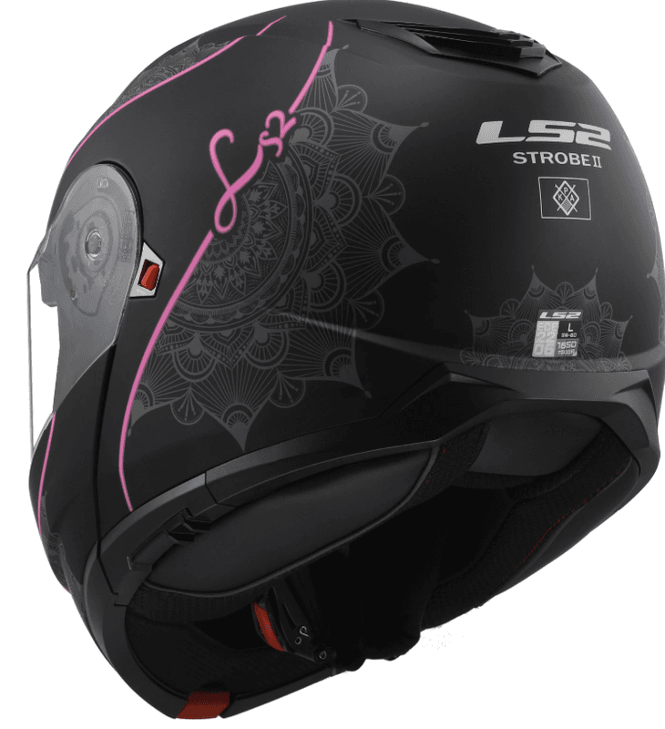 LS2 FF908 Strobe II Lux Åpningshjelm, svart/rosa