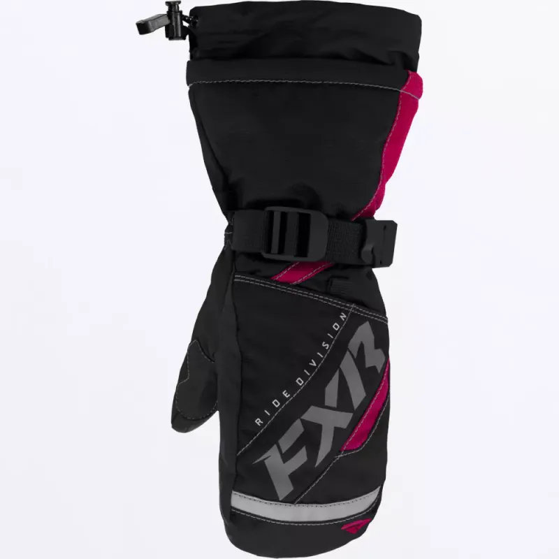 FXR Youth Helix Race Mitt 23, black/fuchsia