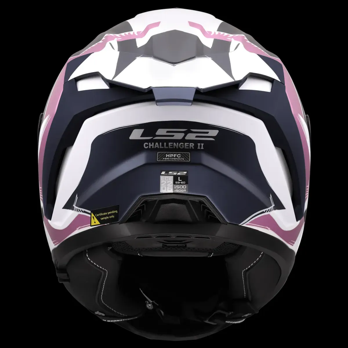 LS2 FF817 Challenger II Flaman MC-Hjelm, hvit/rosa 