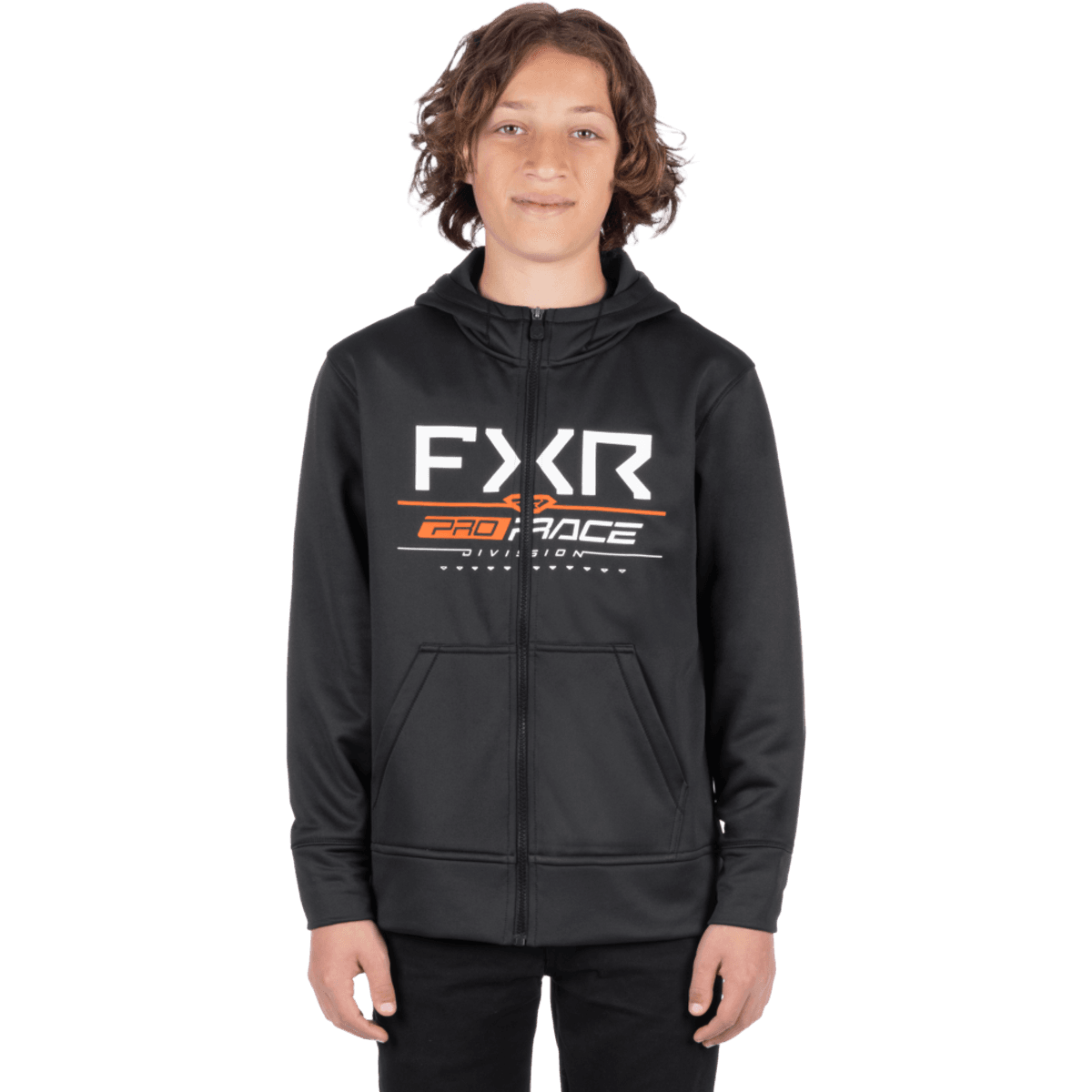 FXR Yth Race Division Tech Zip Hoodie 26, black/orange
