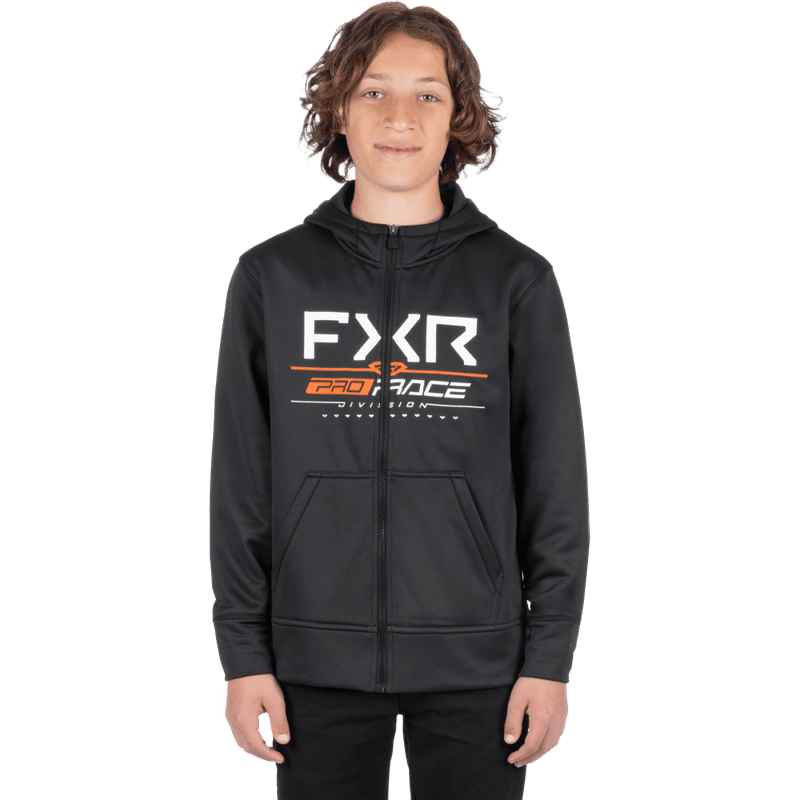 FXR Yth Race Division Tech Zip Hoodie 26, black/orange