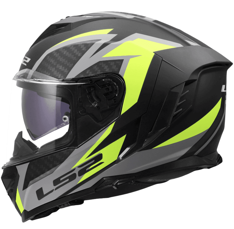 LS2 FF818 Storm III Dynamo MC-Hjelm, svart/hi-vis/gul